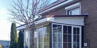 Остекление беседки их ПВХ профиля KBE 58мм